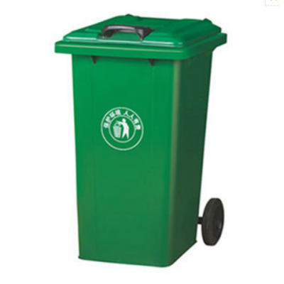 Outdoor dark green / gray plastic trash cans shopping malls classification bucket